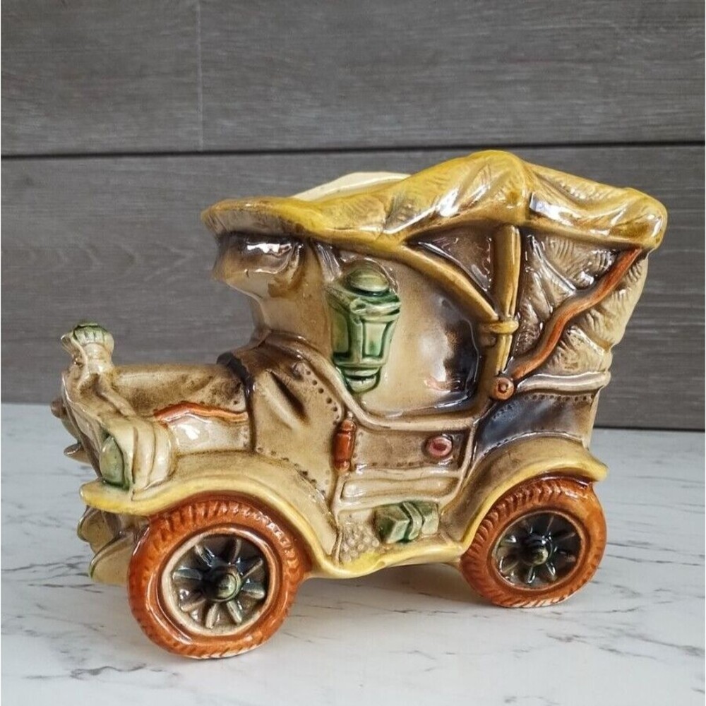 Vintage Ford Model A Ceramic Car Jalopy Automobile Planter Japan Car Collection